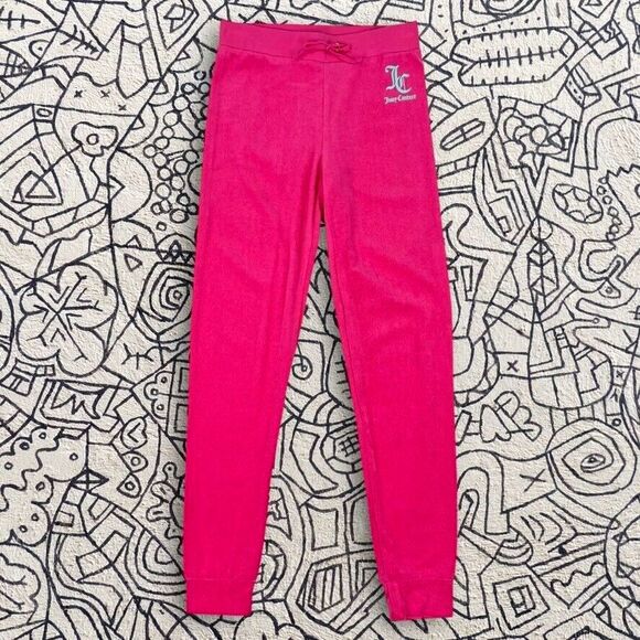 Juicy Couture Girls MT Zuma Pants Pink Terry Size 10 Jogger Lounge Lightweight - Picture 10 of 14